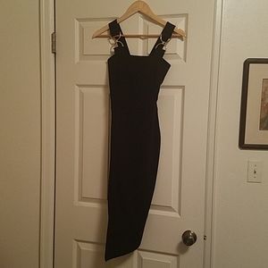 Nasty gal black bodycon dress with gold hardwear